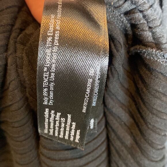 Eileen fisher women’s xl black ribbed trim short sleeve round hem dress capsule - Picture 5 of 5